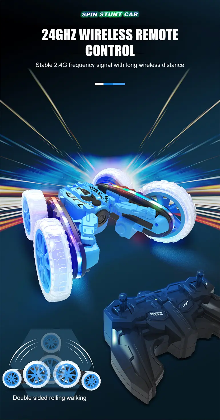 RC Stunt Cars with Spray & LED Lights (TB-4291969) — illustrated product details, panel 6