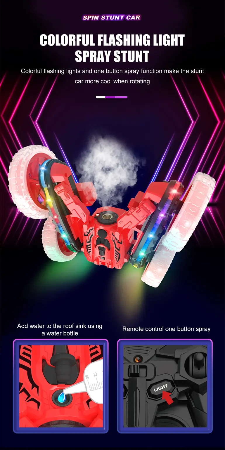 RC Stunt Cars with Spray & LED Lights (TB-4291969) — illustrated product details, panel 5