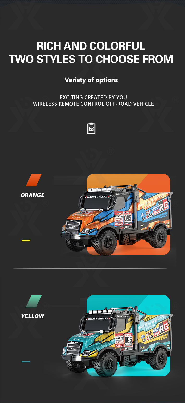RC Truck Rally Toy For Kids, All-terrain Tyres (TB-4263466) — illustrated product details, panel 2