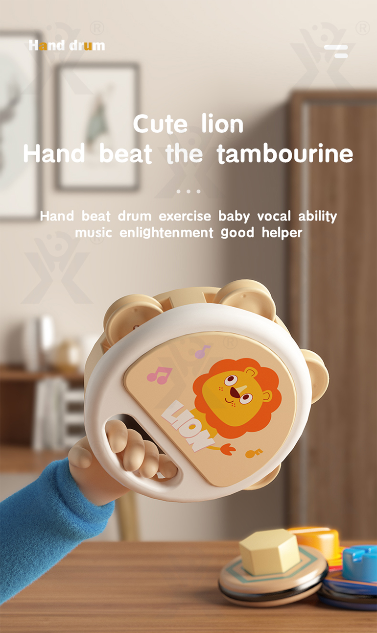 Baby Hand Drum Toy with Shake & Clap Sounds (TB-4301261) — illustrated product details, panel 1