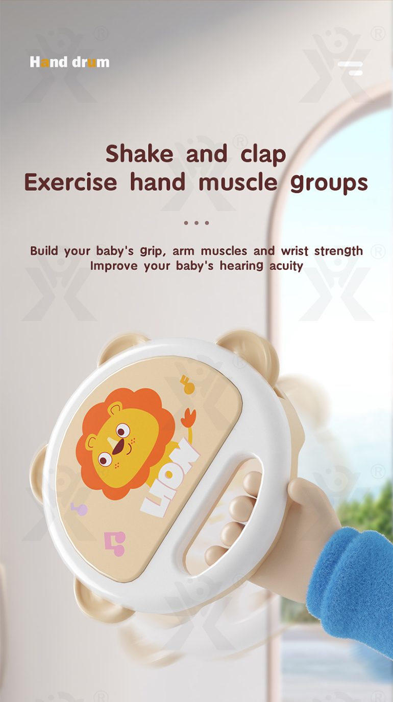 Baby Hand Drum Toy with Shake & Clap Sounds (TB-4301261) — illustrated product details, panel 2