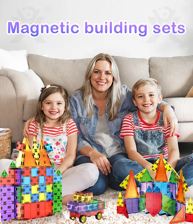 Magnetic Block Toy, Portable, 32 PCS, For Kids and Parents Collaboration Play, STEM Toy (TB-5041630) — illustrated product details, panel 1