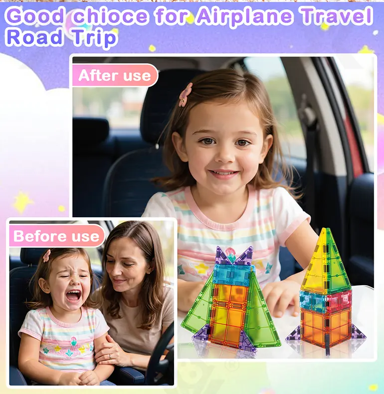 Magnetic Block Toy, Portable, 32 PCS, For Kids and Parents Collaboration Play, STEM Toy (TB-5041630) — illustrated product details, panel 2