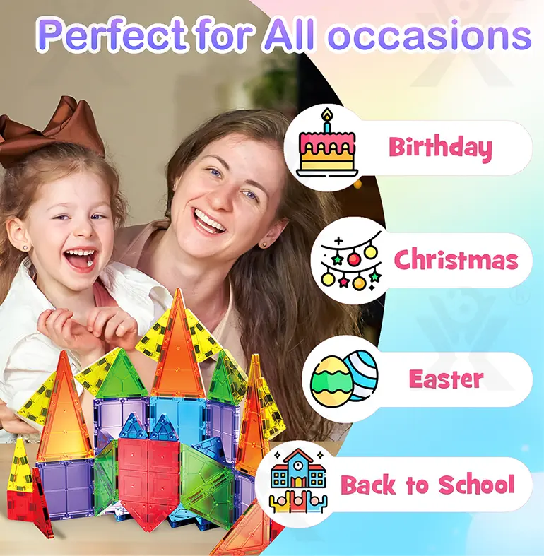 Magnetic Block Toy, Portable, 32 PCS, For Kids and Parents Collaboration Play, STEM Toy (TB-5041630) — illustrated product details, panel 6