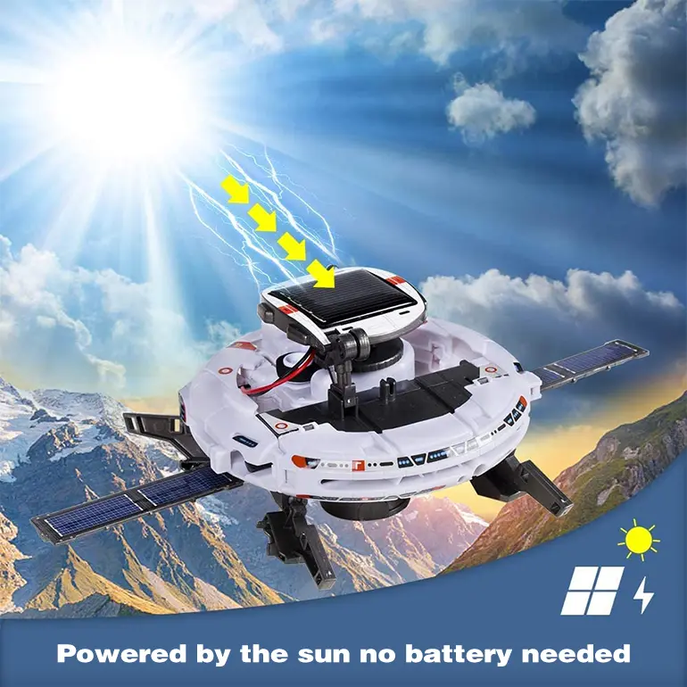 6-in-1 Solar Robot Toy Powered By Solar Energy for Kids STEM Learning (TB-2312845) — illustrated product details, panel 2