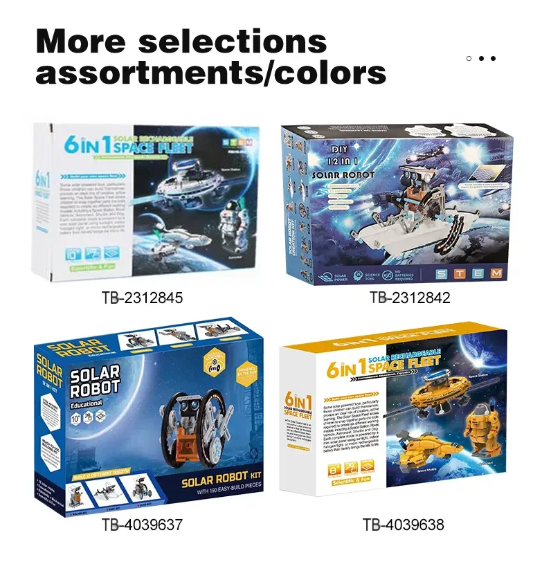 6-in-1 Solar Robot Toy Powered By Solar Energy for Kids STEM Learning (TB-2312845) — illustrated product details, panel 5