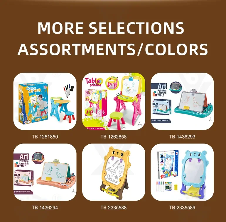 Double-Sided Kids Drawing Board with Adjustable Easel & Storage Tray (TB-2335589) — illustrated product details, panel 10