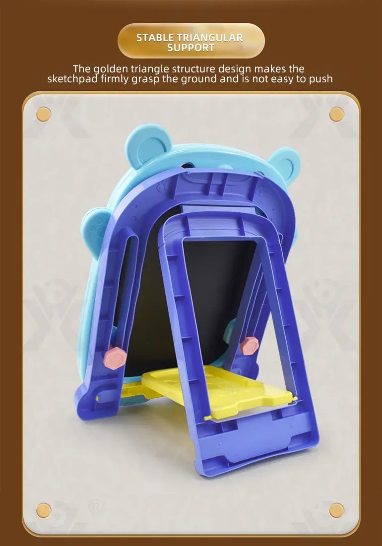 Double-Sided Kids Drawing Board with Adjustable Easel & Storage Tray (TB-2335589) — illustrated product details, panel 3