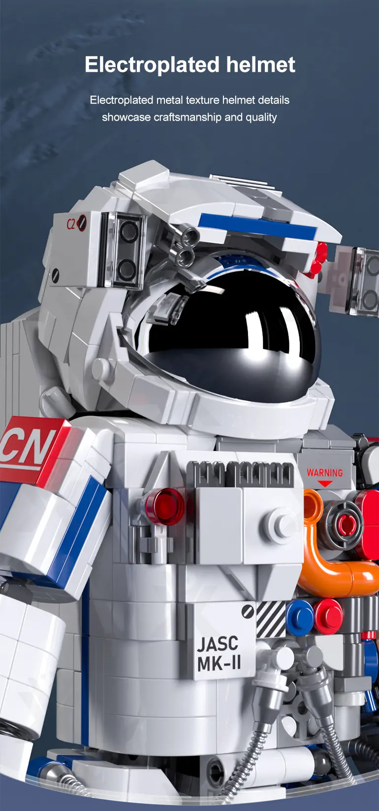 Astronaut Model Toy with Movable Joints & Electroplated Helmet (TB-4303956) — illustrated product details, panel 5