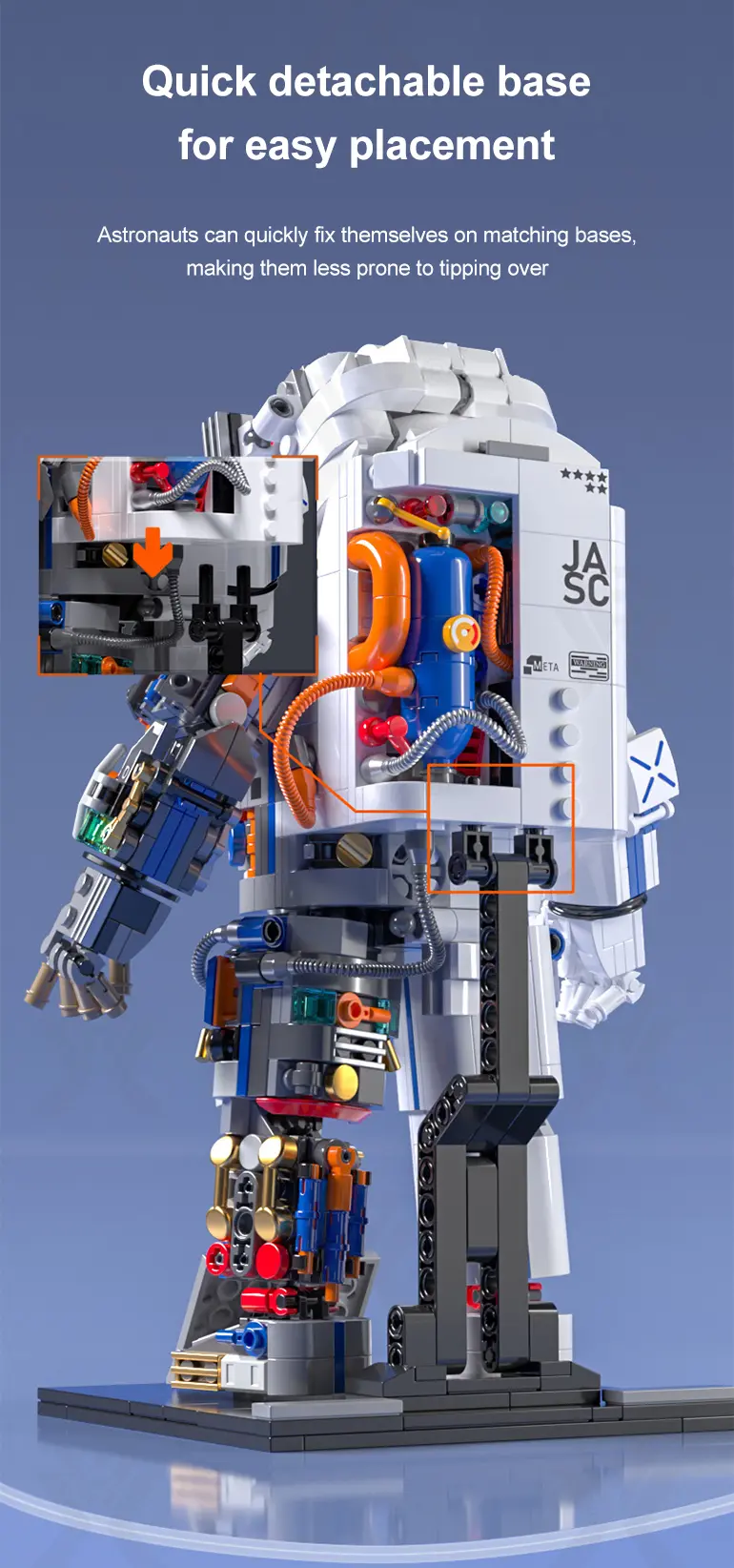 Astronaut Model Toy with Movable Joints & Electroplated Helmet (TB-4303956) — illustrated product details, panel 6