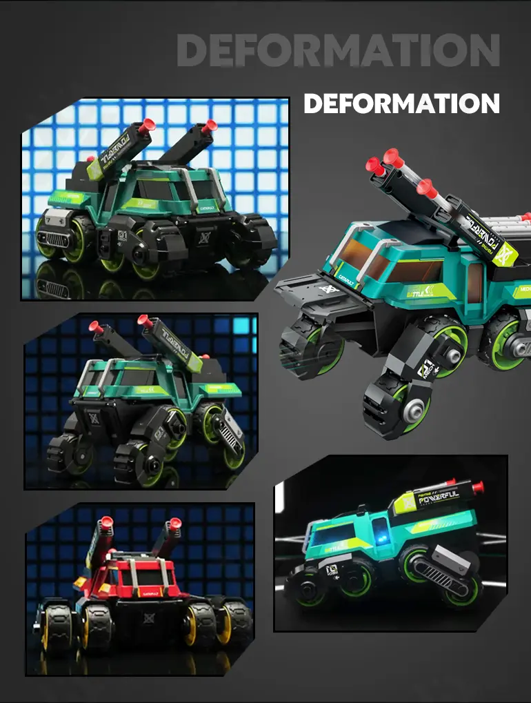 Diecast Ejection 2-in-1 Chariot with Deformation, Lights, and Battle Play (TB-4095637) — illustrated product details, panel 2