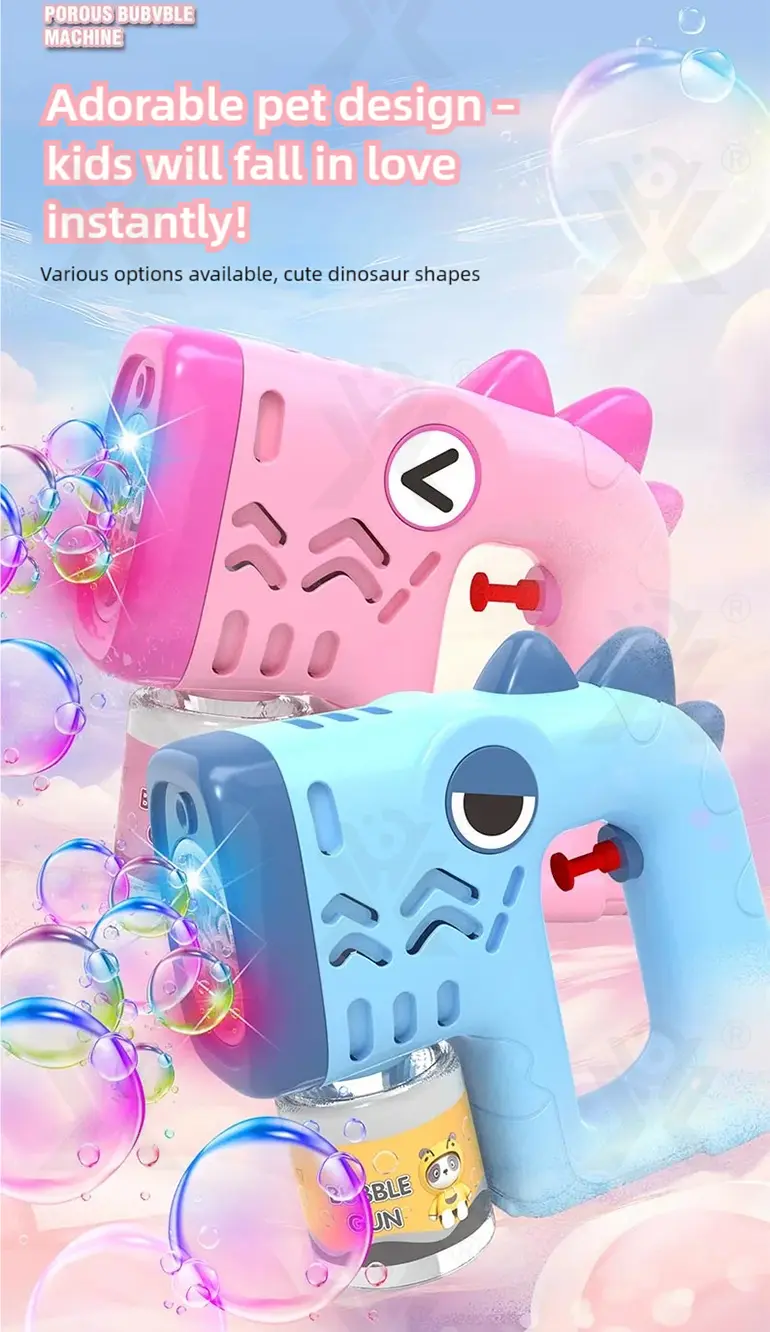 2-in-1 Dinosaur Bubble Water Gun Toy For Kids (TB-4879029) — illustrated product details, panel 3