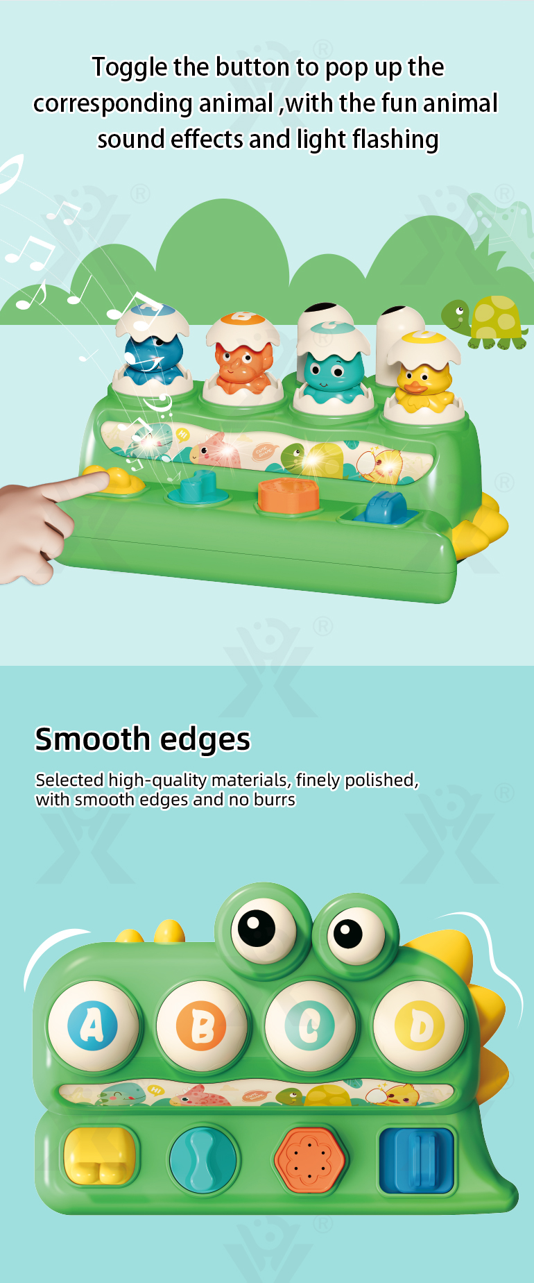 Whack-a-Mole Toy Dinosaur Style (TB-4405055) — illustrated product details, panel 3