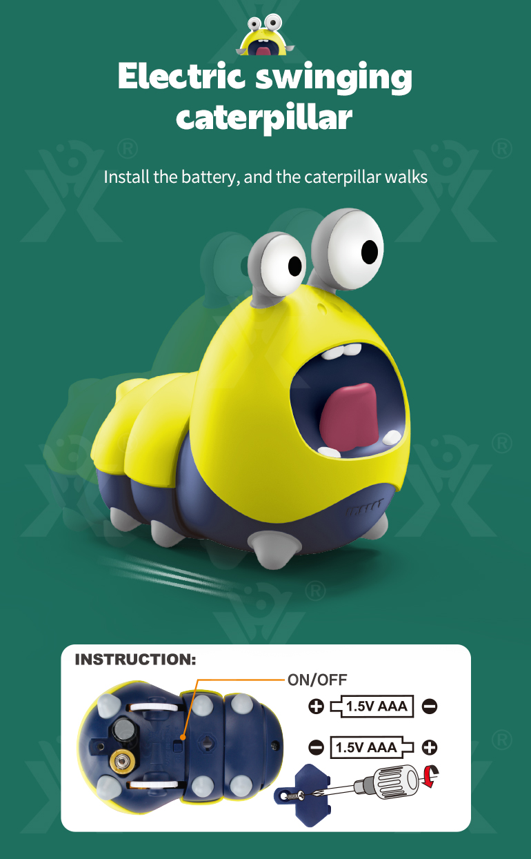 Electric Swinging Cartoon Caterpillar Toys Doll (TB-3999978) — illustrated product details, panel 3
