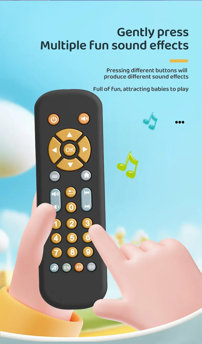Baby Remote Control Toy with Multi-Language Learning & Teething-Safe Design (TB-4465380) — illustrated product details, panel 2
