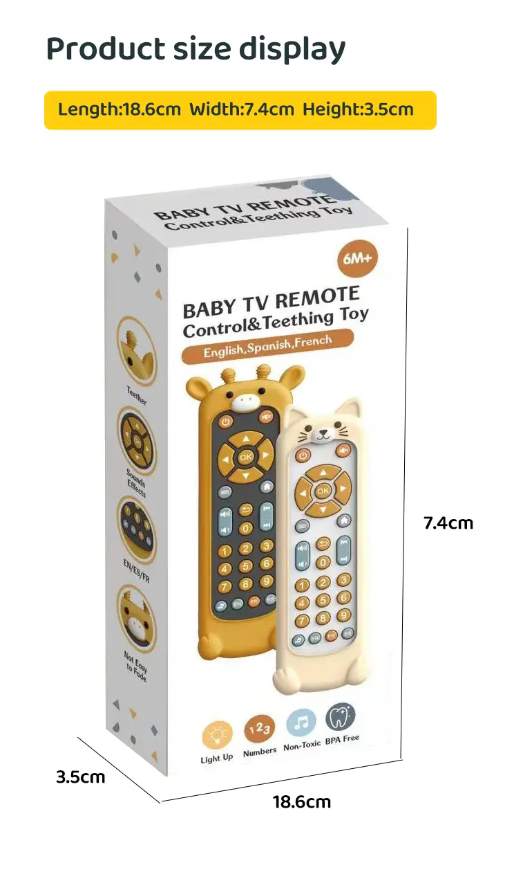 Baby Remote Control Toy with Multi-Language Learning & Teething-Safe Design (TB-4465380) — illustrated product details, panel 9