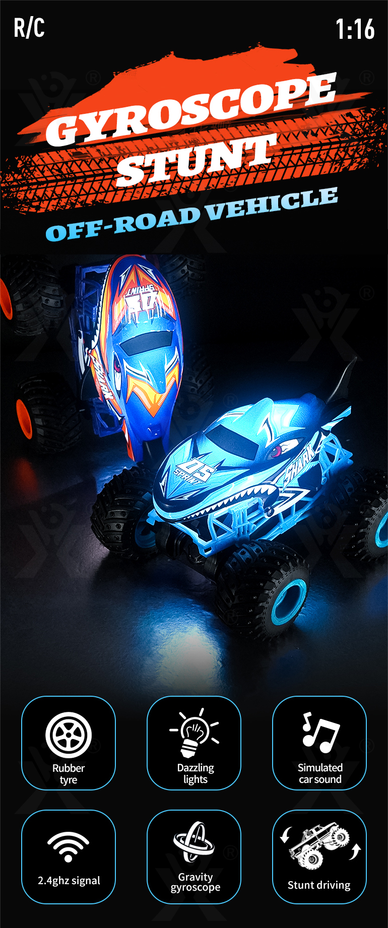 Gyro Stunt Buggy Toy (TB-4003085) — illustrated product details, panel 1