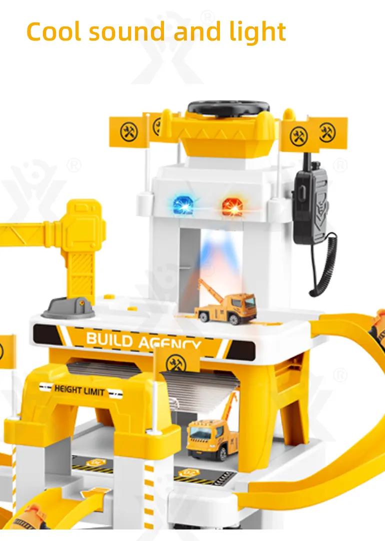 Engineering Parking Lot Toy with Lights, Sounds & Interactive Features (TB-3990757) — illustrated product details, panel 2