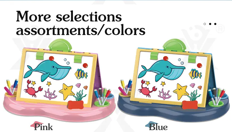 Kids Dual-Sided Painting Table with Chalkboard & Whiteboard (TB-2303984) — illustrated product details, panel 5