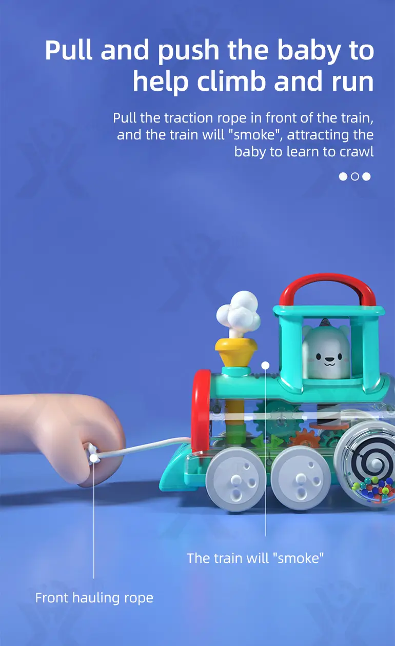 Push-Pull Small Train Toy With Smoke, Gears & Rotating Bead (TB-4002047) — illustrated product details, panel 4