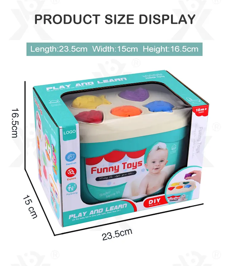 Baby Bath Toy Silicone Stackable with Storage & Shape Pairing Play (TB-4321187) — illustrated product details, panel 7