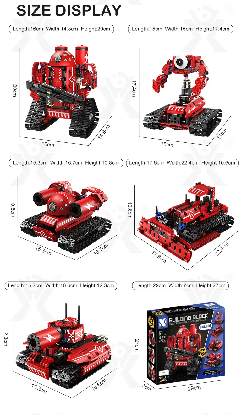 5-in-1 Programming Electric Robot with RC/APP Control & Transformable Models (TB-4156875) — illustrated product details, panel 9