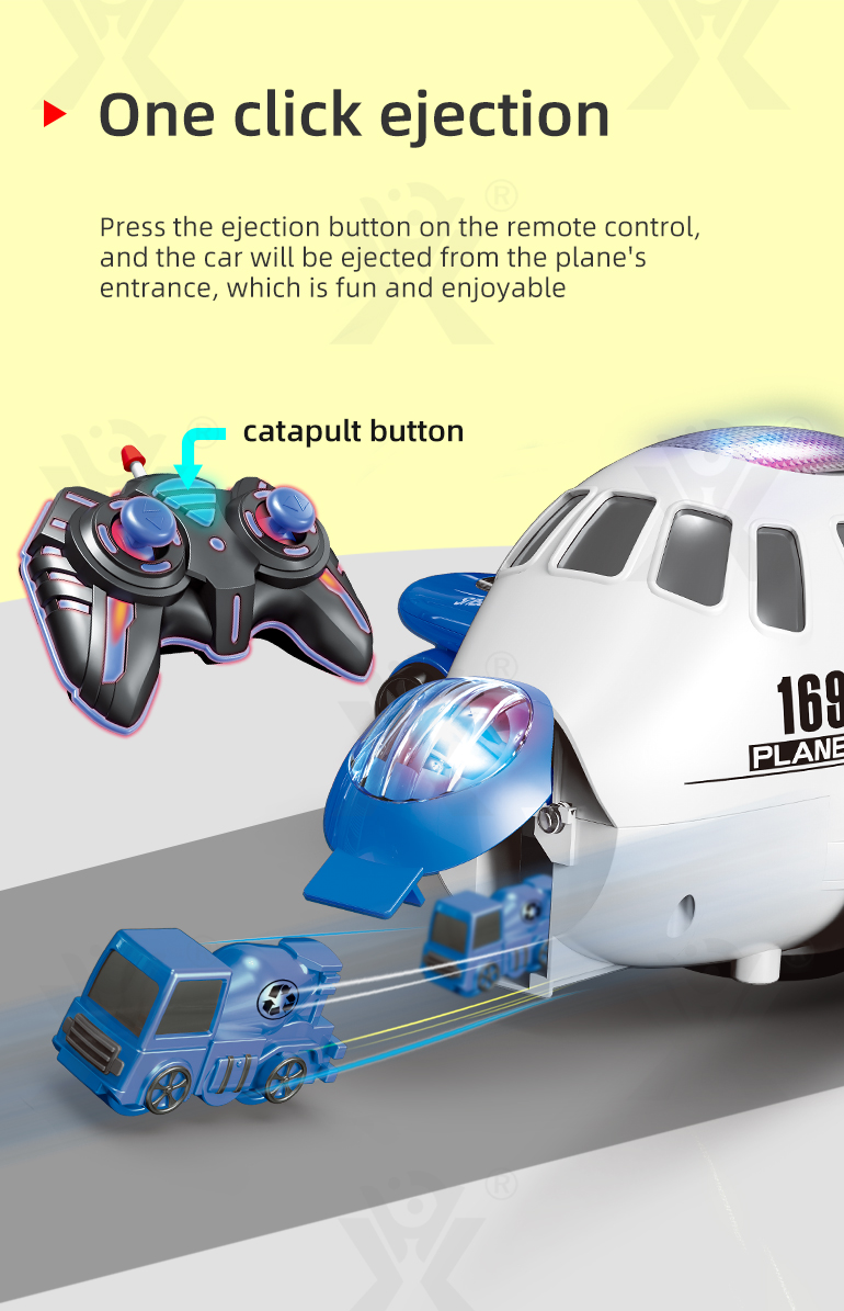 Aircraft Toy with RC Drive & One-Click Launch (TB-4305649) — illustrated product details, panel 2