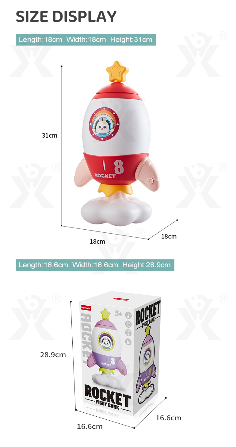 Rocket Piggy Bank Toy with Night Light (TB-4007537) — illustrated product details, panel 11