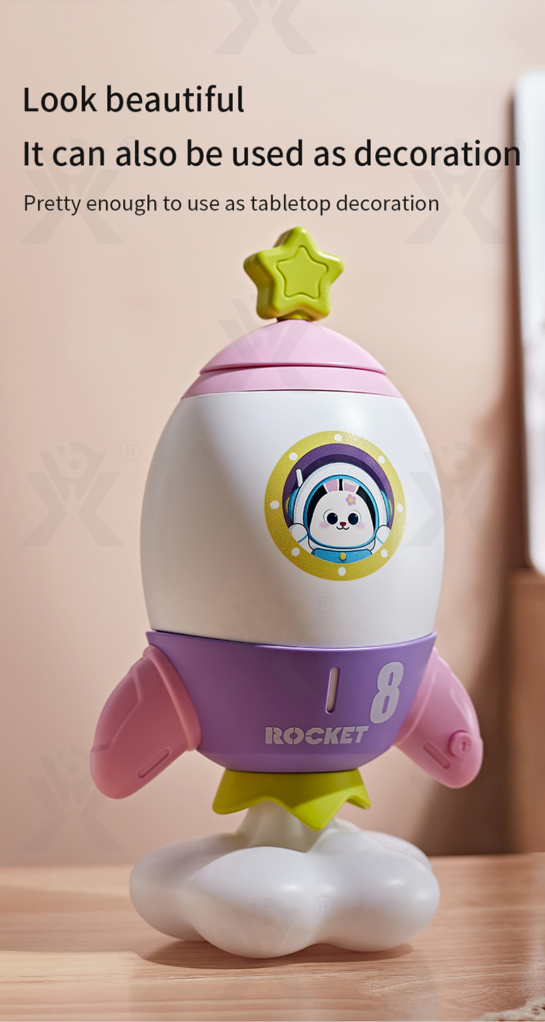 Rocket Piggy Bank Toy with Night Light (TB-4007537) — illustrated product details, panel 6