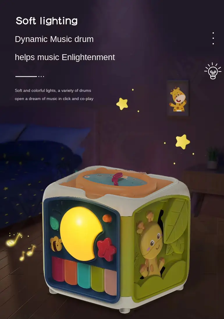 7-in-1 Activity Cube Seven Facet Toy with Music, Shapes, and Interactive Play (TB-4189190) — illustrated product details, panel 7