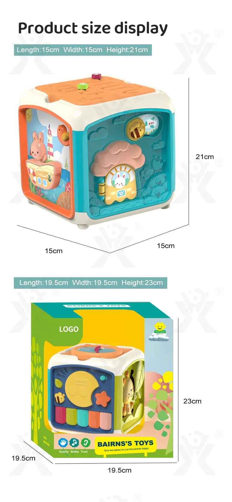 7-in-1 Activity Cube Seven Facet Toy with Music, Shapes, and Interactive Play (TB-4189190) — illustrated product details, panel 9