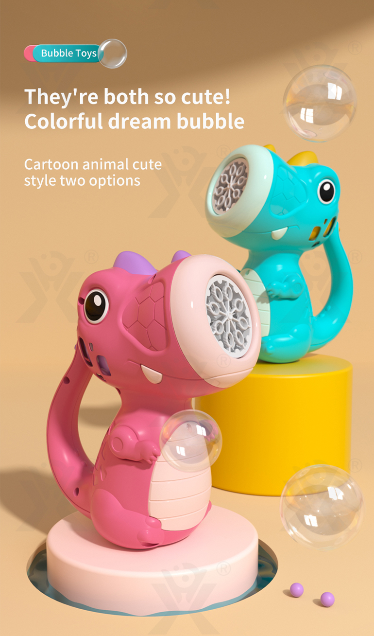 Cute Dinosaur Bubble Machine with Lights & Music (TB-4330915) — illustrated product details, panel 2