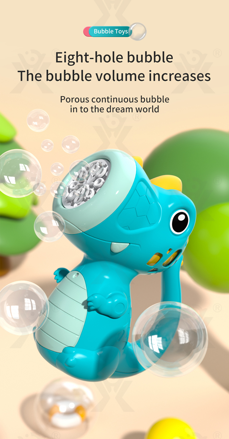 Cute Dinosaur Bubble Machine with Lights & Music (TB-4330915) — illustrated product details, panel 5