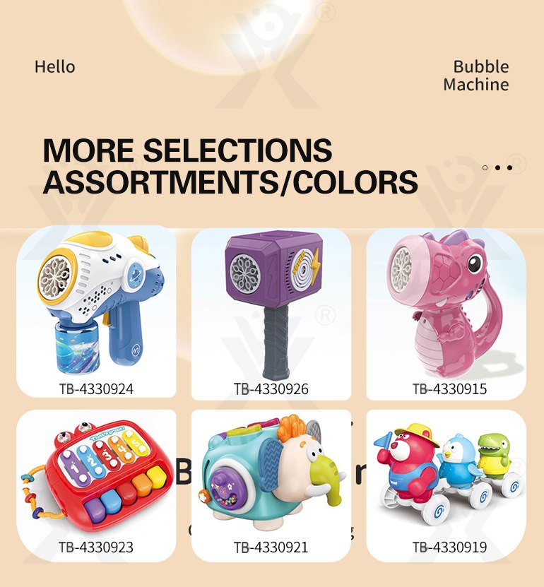 Cute Dinosaur Bubble Machine with Lights & Music (TB-4330915) — illustrated product details, panel 9