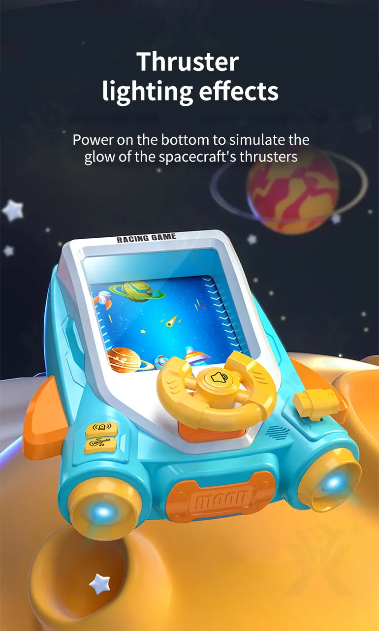 2-in-1 Space Car Game Machine Toy with Lights, Sounds, and Dual Charging Options (TB-4024131) — illustrated product details, panel 4