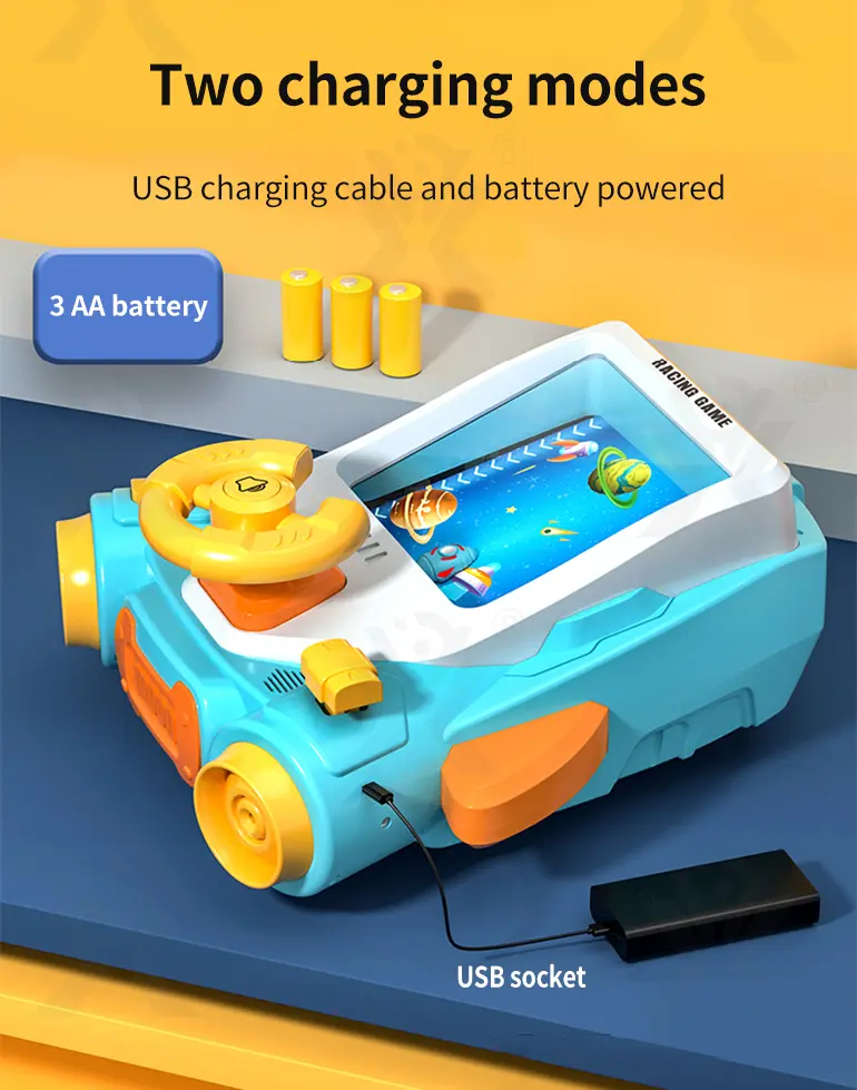 2-in-1 Space Car Game Machine Toy with Lights, Sounds, and Dual Charging Options (TB-4024131) — illustrated product details, panel 7