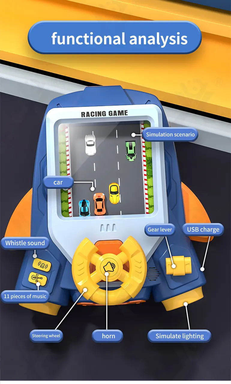 2-in-1 Space Car Game Machine Toy with Lights, Sounds, and Dual Charging Options (TB-4024131) — illustrated product details, panel 8