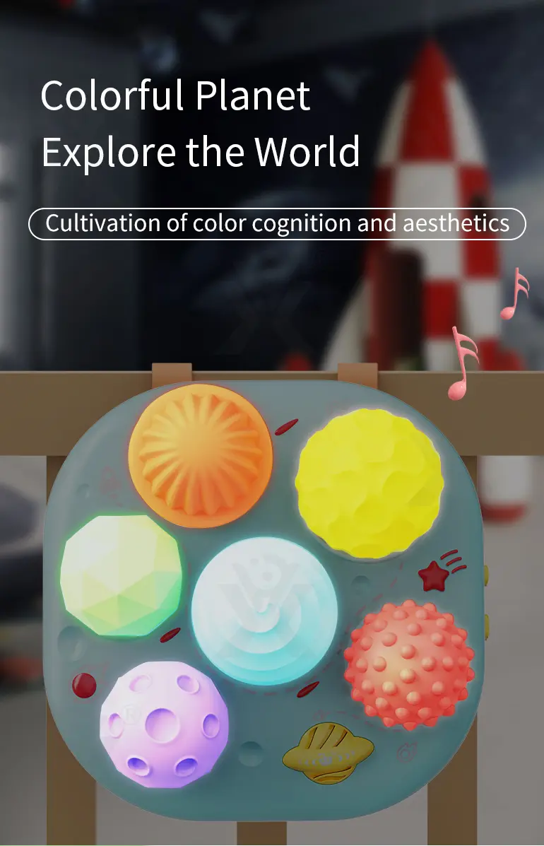 Baby Sensory Ball With Soothing Sound and Breathing Light (TB-3967194) — illustrated product details, panel 1