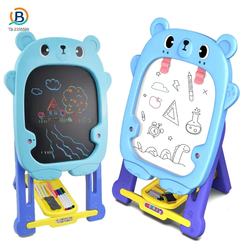 Double-Sided Kids Drawing Board with Adjustable Easel & Storage Tray (TB-2335589) — product photograph 1
