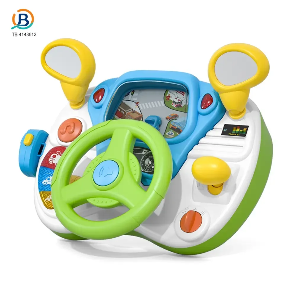 Kids Driving Simulator Toy with Steering Wheel, Gear Shift & Realistic Road Scene (TB-4148612) — product photograph 4