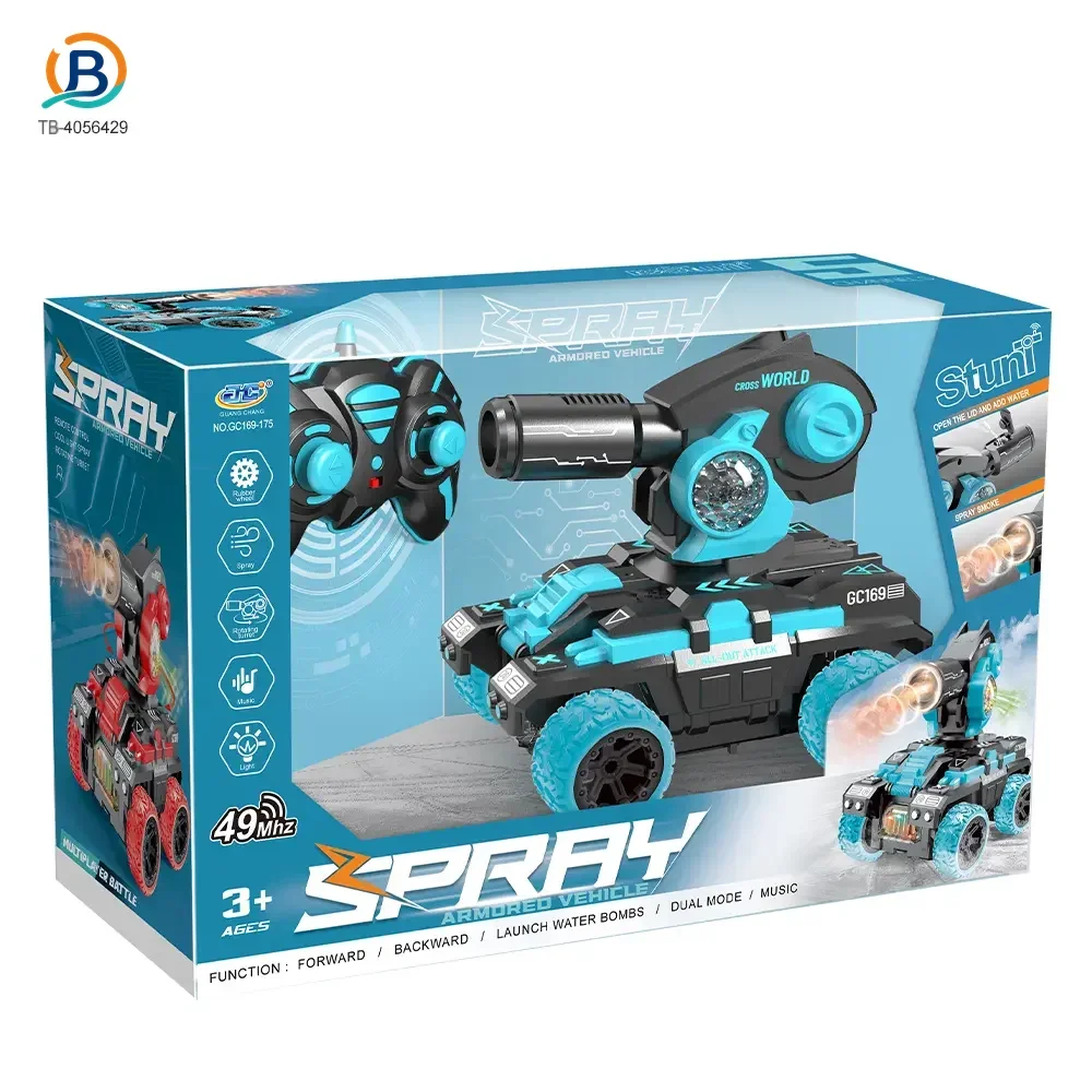 Remote Control Spray Tank Toy with 360° Turret, Mist Effect, and Battle Mode (TB-4056429) — product photograph 5