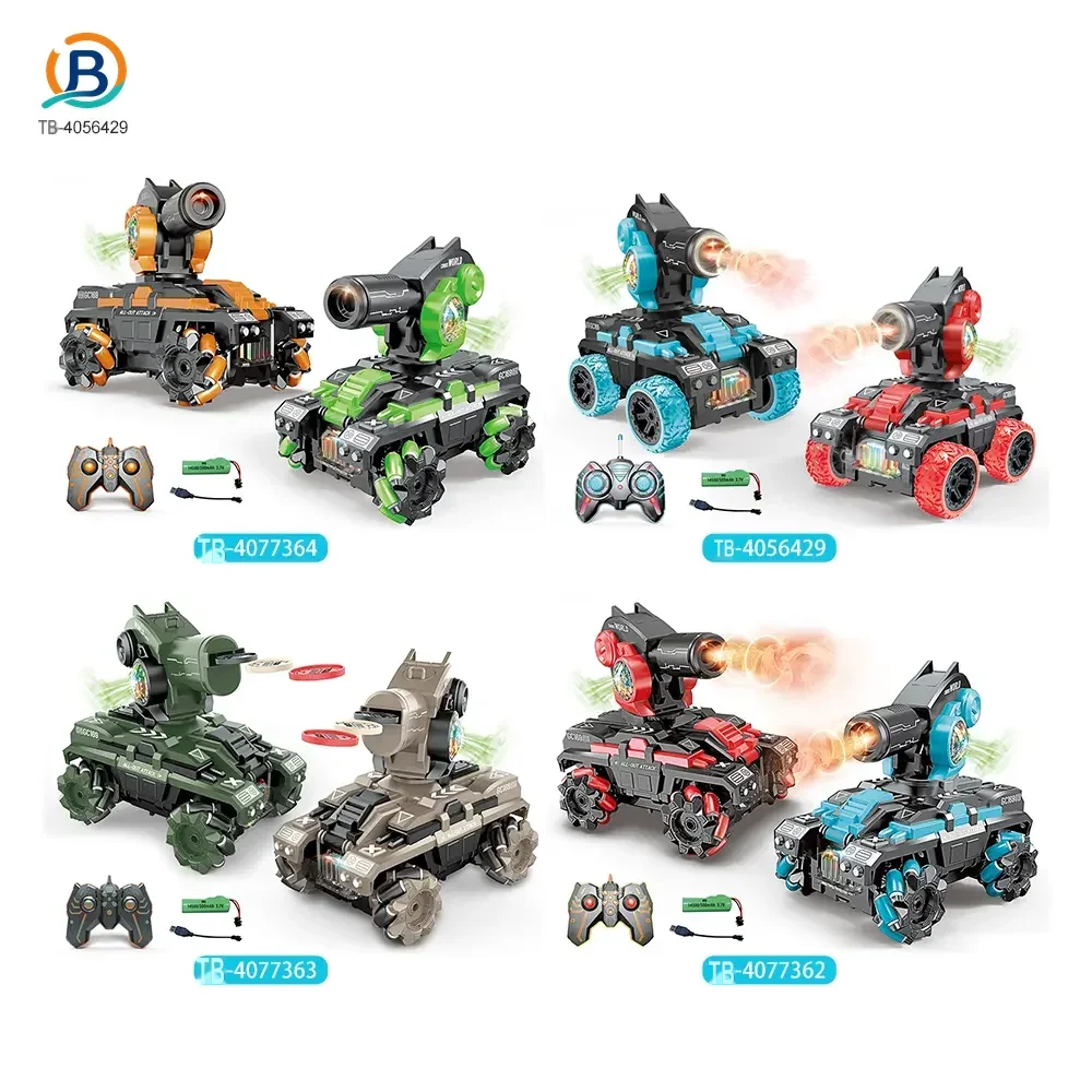 Remote Control Spray Tank Toy with 360° Turret, Mist Effect, and Battle Mode (TB-4056429) — product photograph 6
