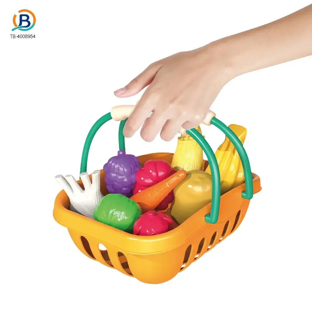 Kids 2-in-1 Shopping Cart Toy with Basket & Play Food Accessories, Role Play, Pretend Play (TB-4008954) — product photograph 3
