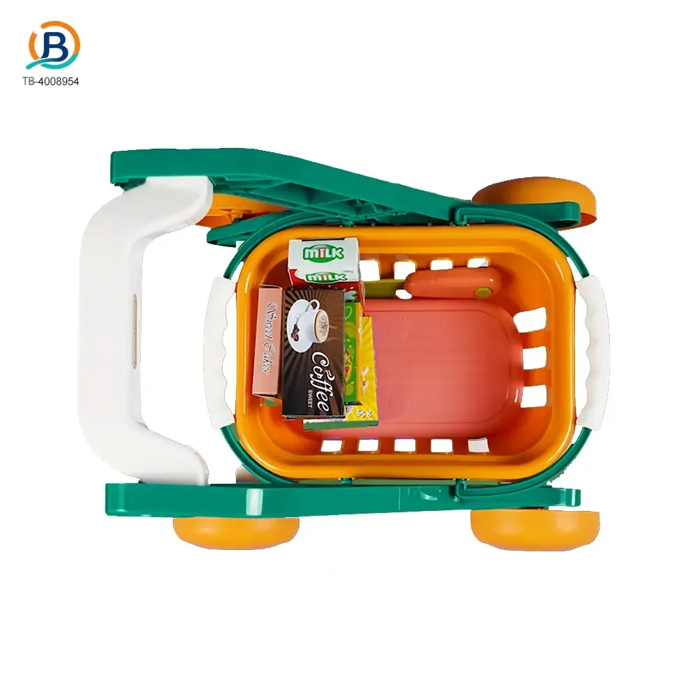 Kids 2-in-1 Shopping Cart Toy with Basket & Play Food Accessories, Role Play, Pretend Play (TB-4008954) — product photograph 4