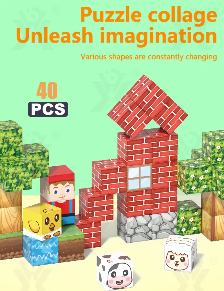 2cm Magnetic Building Blocks Manufacturer (TB-5025000) — illustrated product details, panel 1