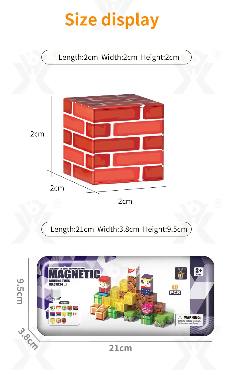 2cm Magnetic Building Blocks Manufacturer (TB-5025000) — illustrated product details, panel 11