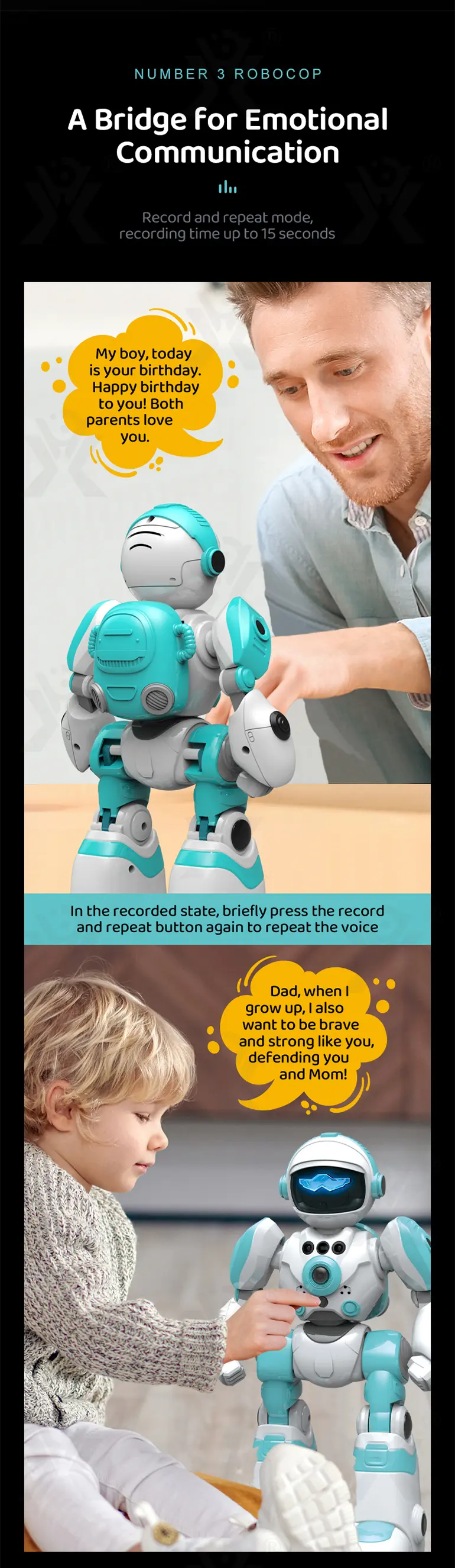 Intelligent Voice Robot Toy In Bulk, RC Control, AI Robot Toy (TB-4162532) — illustrated product details, panel 4