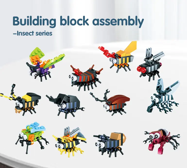 Insect Set Building Bricks For Kids Creative Playing (TB-1625160) — illustrated product details, panel 1