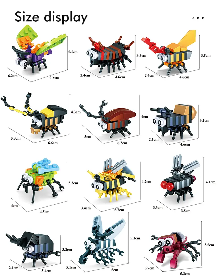 Insect Set Building Bricks For Kids Creative Playing (TB-1625160) — illustrated product details, panel 6