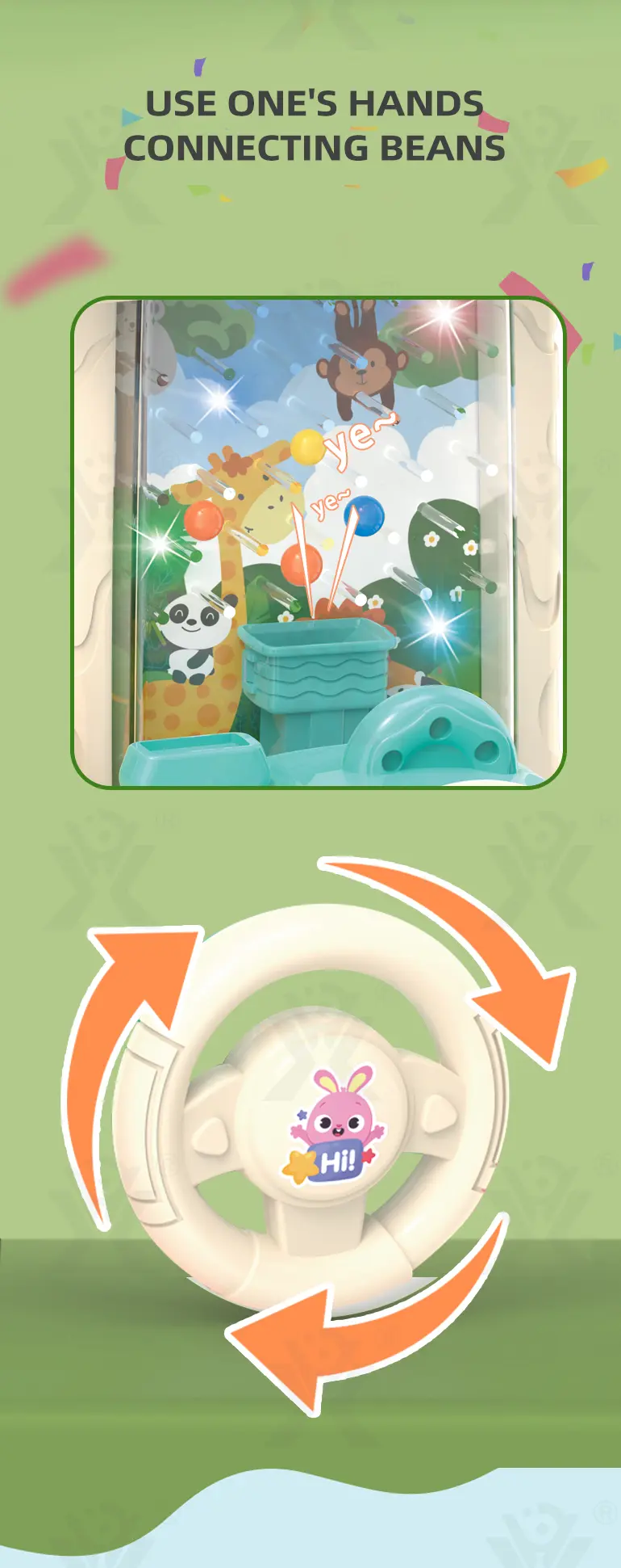 Cartoon Bean Catching Machine Toy, Educational Toy (TB-3989341) — illustrated product details, panel 5
